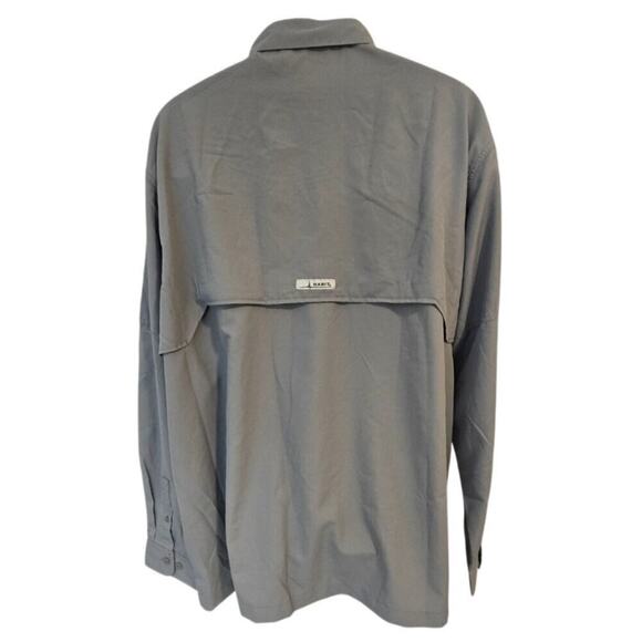 Habit Outdoor Fishing Shirt UV Protection Roll Up Long Sleeve Gray Men's 2XL - Picture 2 of 10